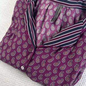 Anthropologie Purple Paisley Long Sleeve Dress